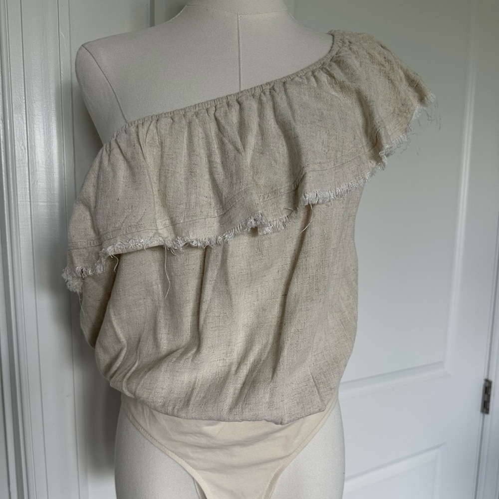 Promesa One-Shoulder Cream Bodysuit